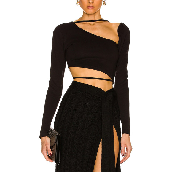 Atoir Tops - Atoir 'Promise Me' Black Cotton Crop Top Size M